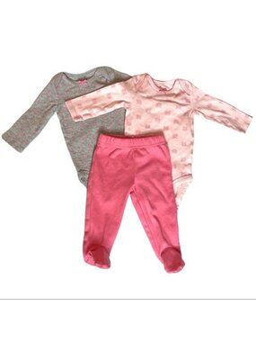 Child of Mine by Carter's Pink Baby Girl Outfit 3 Piece Set 0-3M